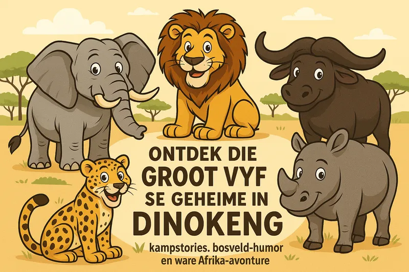Ontdek die Groot Vyf se geheime in Dinokeng by Thorn Tree Bush Camp – kampstories, bosveld-humor en ware Afrika-avonture.