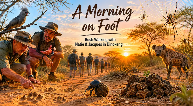 Boots on, coffee fading and eyes open — join Natie and Jacques as the Dinokeng bush tells its stories.
